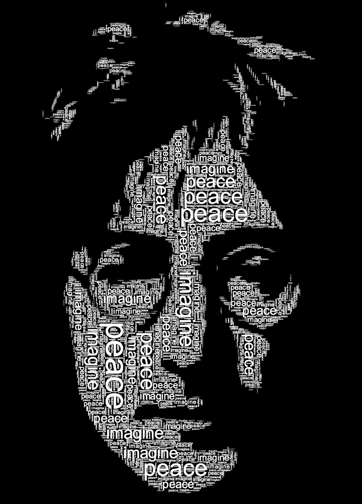 Here is one of John Lennon created from the image on the page 100 Portraits