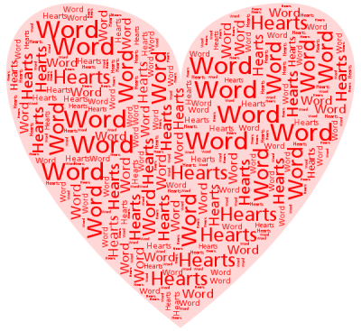 pictures of hearts with words