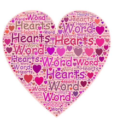 pictures of hearts with words